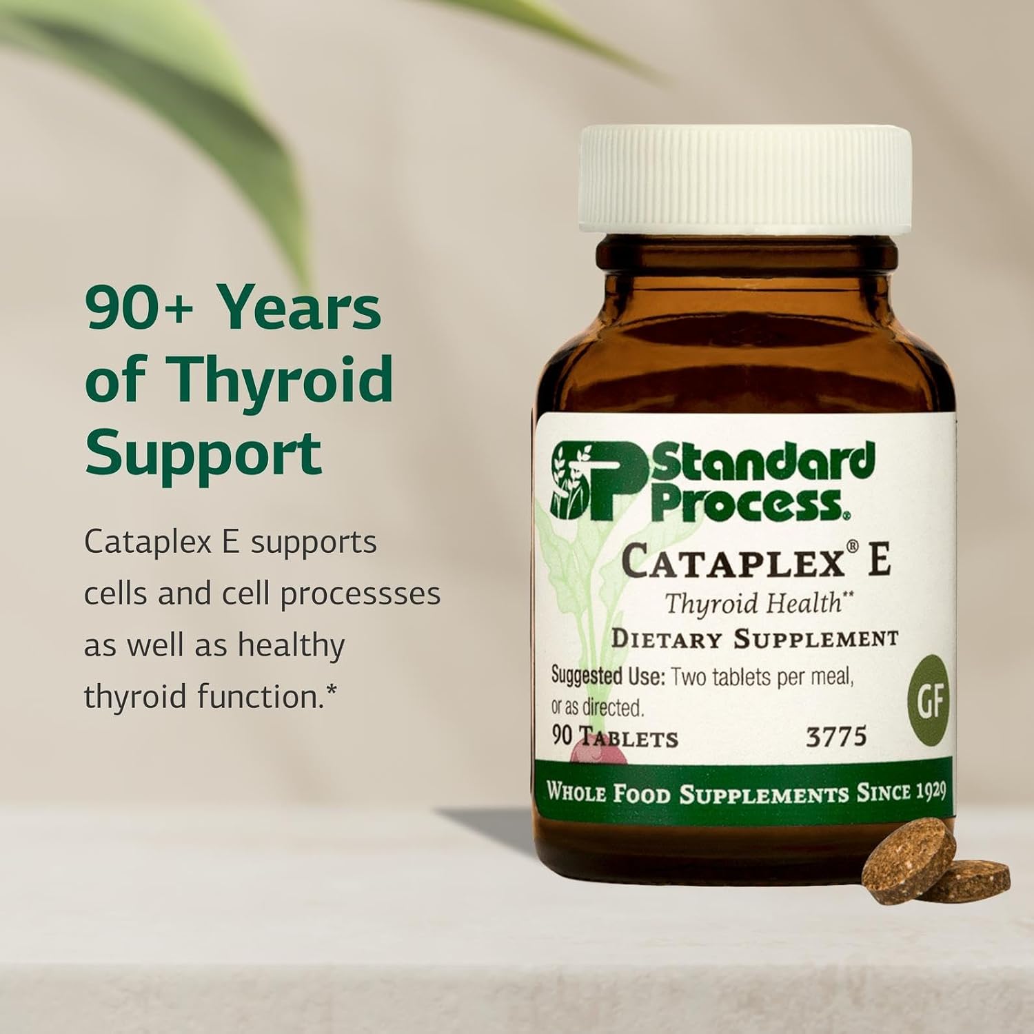 Standard Process Cataplex E – Thyroid Support with Vitamin E and Selenium – 90 Tablets