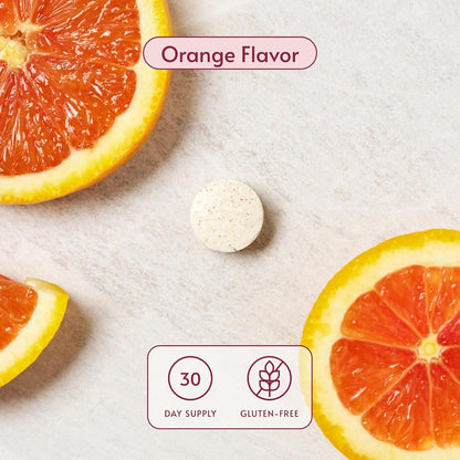 Bariatric Advantage Chewable Essential Multivitamin Without Iron - 200% DV Key Nutrients & Trace Minerals - Orange Flavour - 60 Chewable Tablets