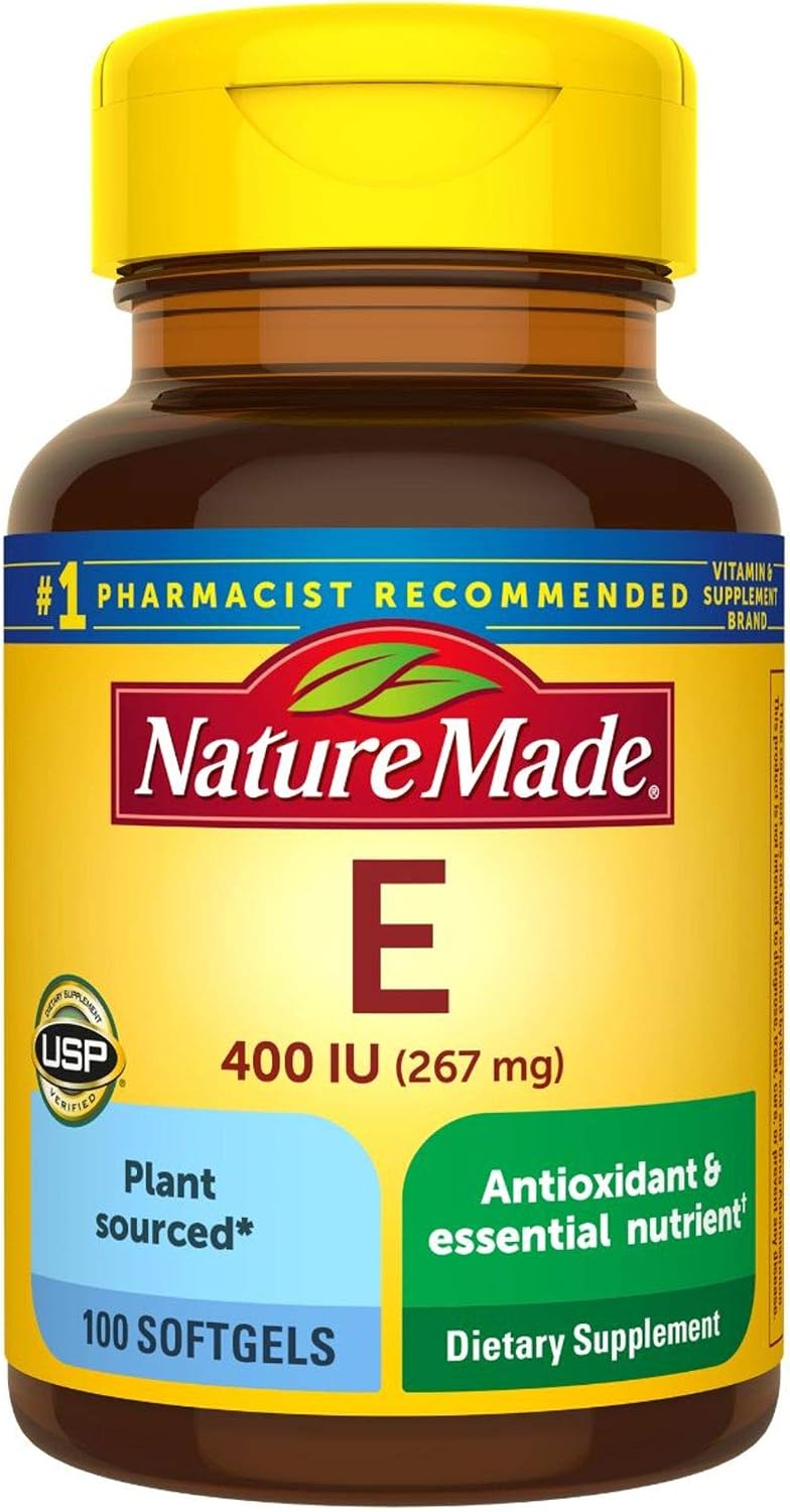 Nature Made Plant Sourced Vitamin E 267 mg (400 IU) d-Alpha Softgels, 100 Count (Pack of 3)