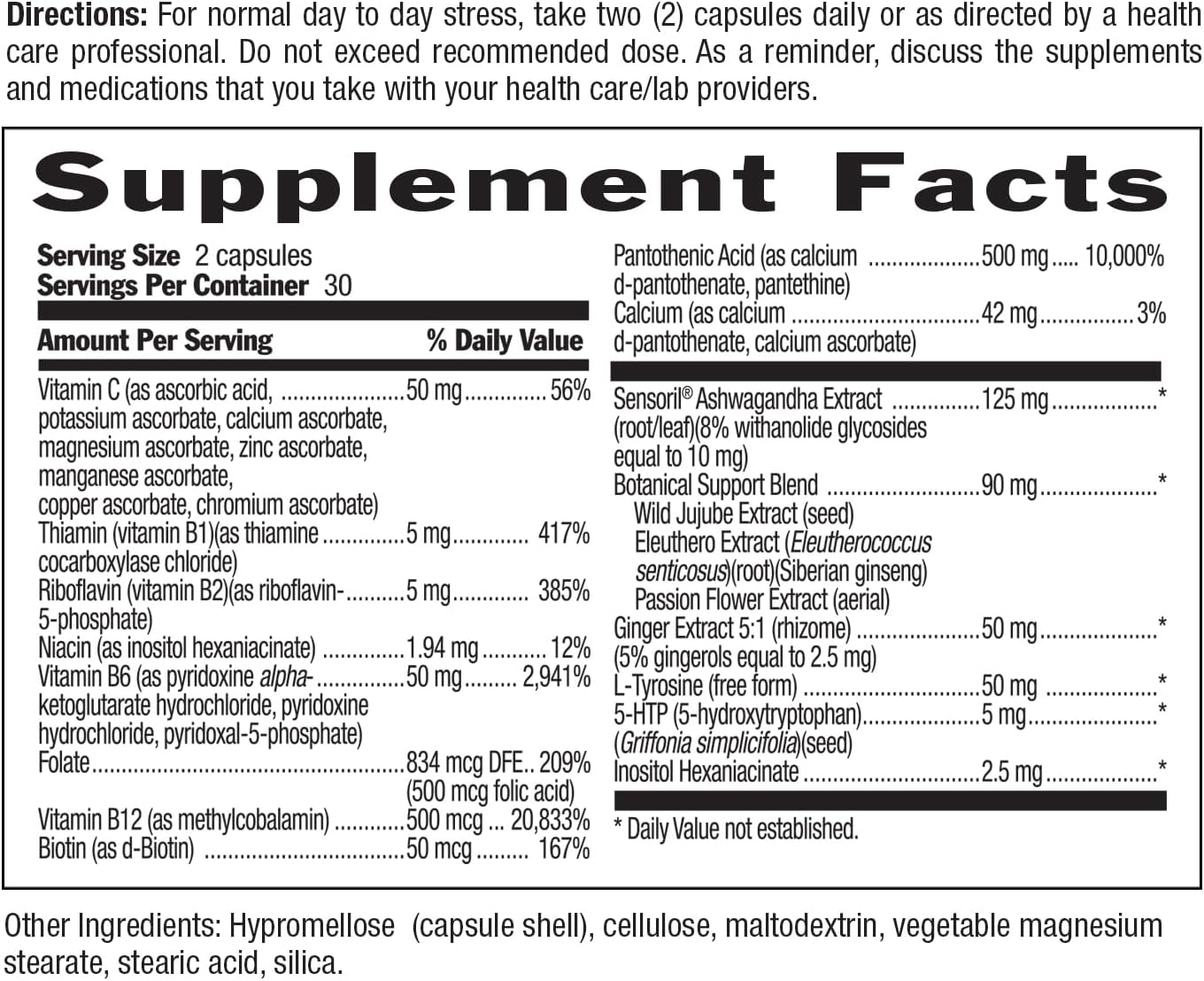 Country Life Stress Shield - Stress & Tension Relief Supplement with Ashwagandha & B Vitamins, 60 Capsules