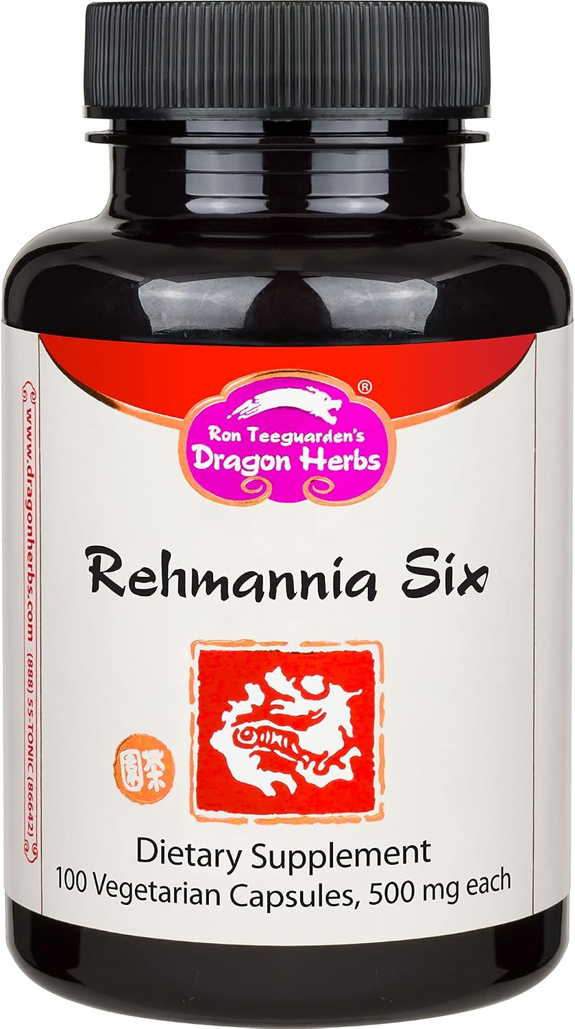 Dragon Herbs Rehmannia Six Combination – 500 mg – 100 Vegetarian Capsules
