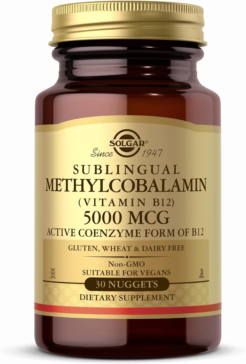 Solgar Methylcobalamin (Vitamin B12) 5000 mcg, 30 Sublingual Nuggets