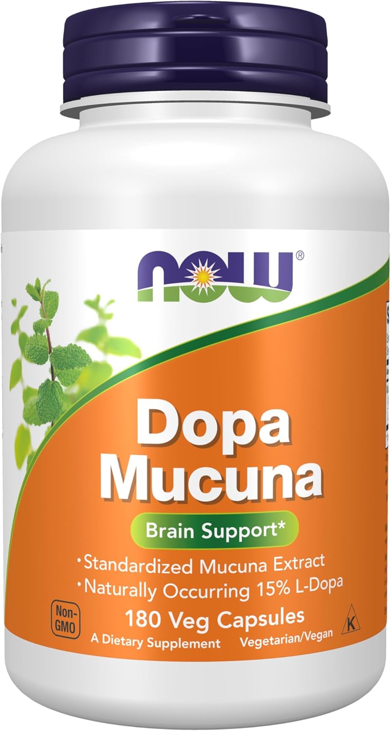 NOW Supplements, DOPA Mucuna, Standardized Mucuna Extract with Naturally Occurring 15% L-Dopa, 90 Veg Capsules
