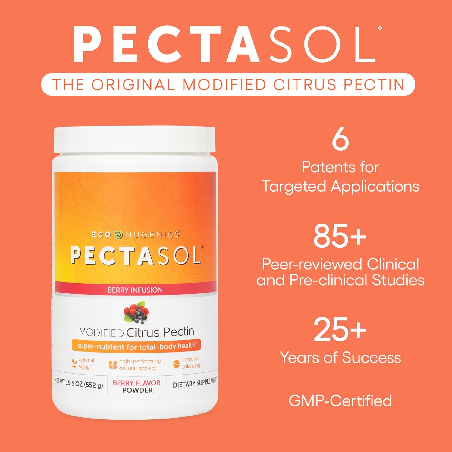 PectaSol Modified Citrus Pectin – Berry Powder, 551 g