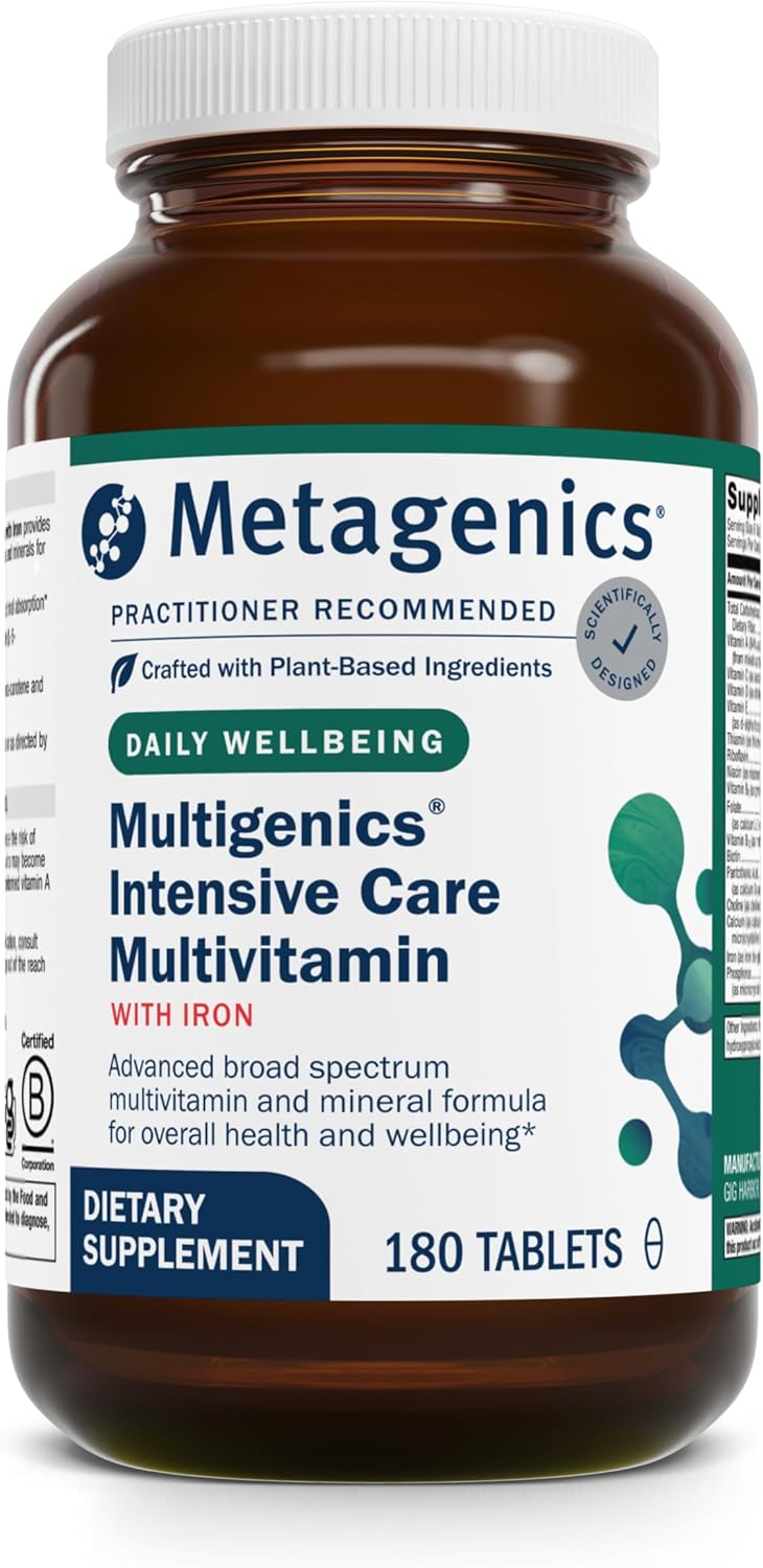 Metagenics Multigenics Intensive Care Multivitamin with Iron – High-Absorption Formula – 180 Tablets