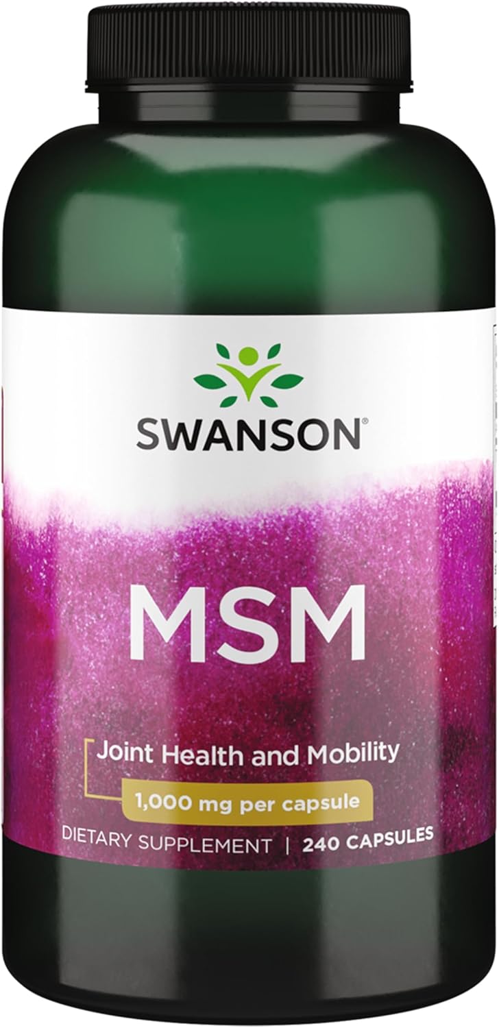 Swanson MSM 1000 mg Capsules - Joint Health & Connective Tissue Support (240 Capsules)