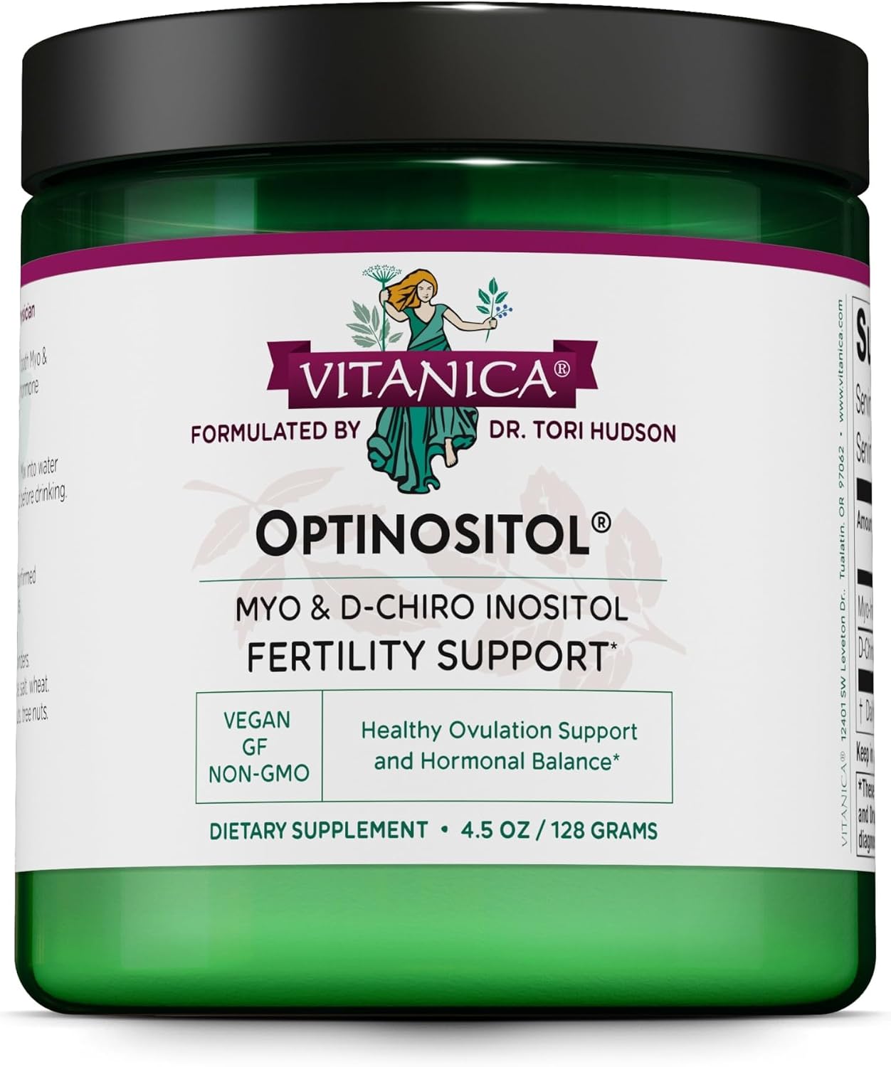 Vitanica Optinositol: Myo-Inositol & D-Chiro Inositol Powder, 4100 mg, 125 g (30-Day Supply)