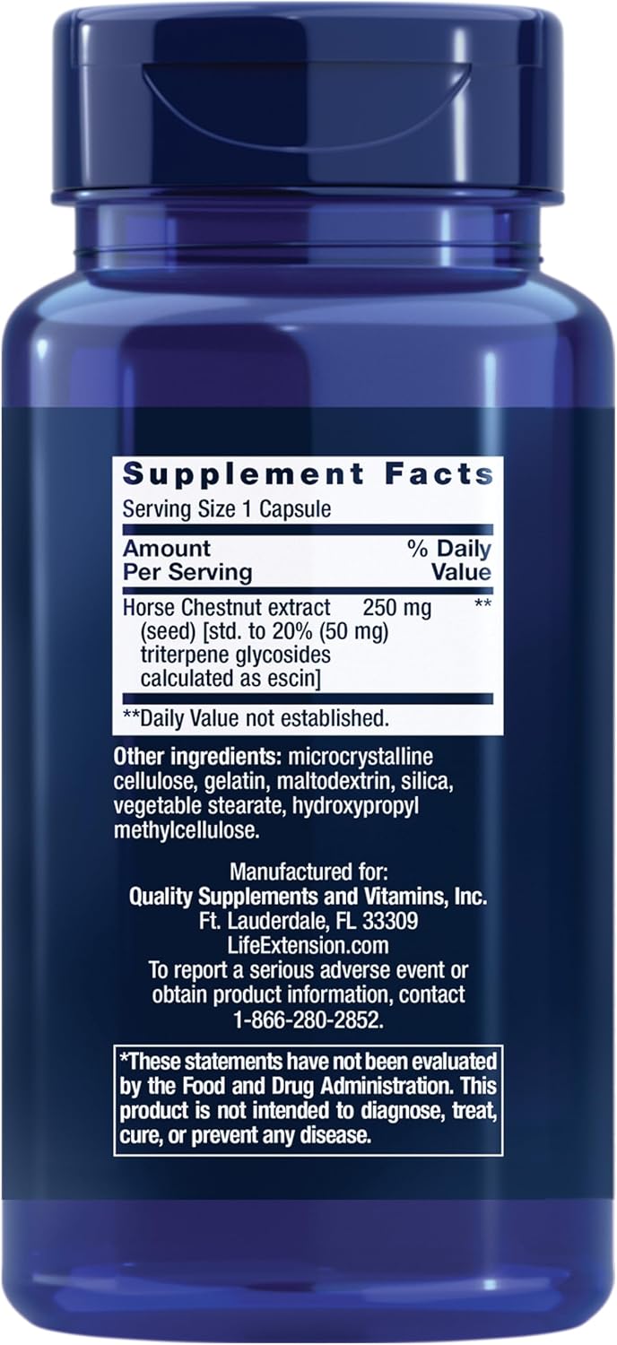 Life Extension Venotone – Standardized Horse Chestnut – Supports Healthy Fluid Balance – 60 Capsules
