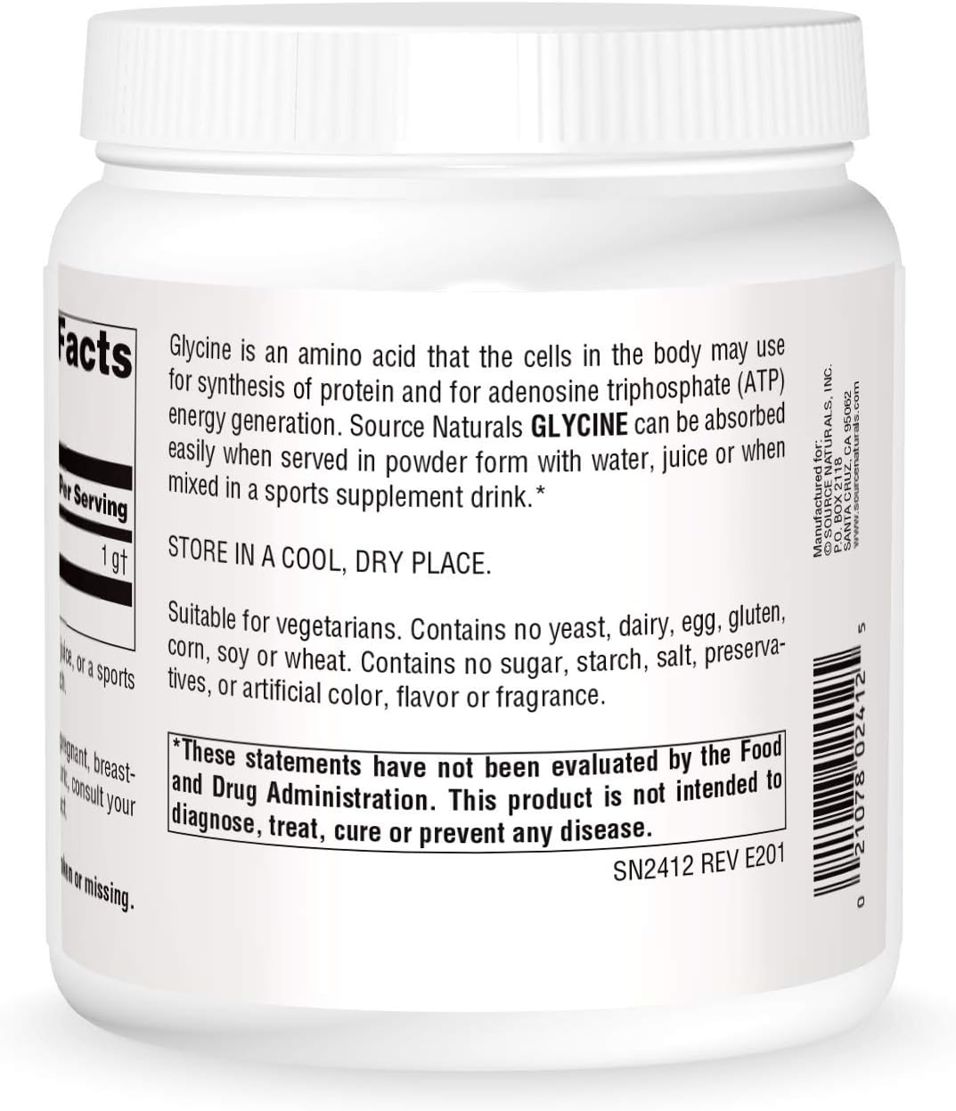 Source Naturals Glycine Powder, 454 g (16 oz)