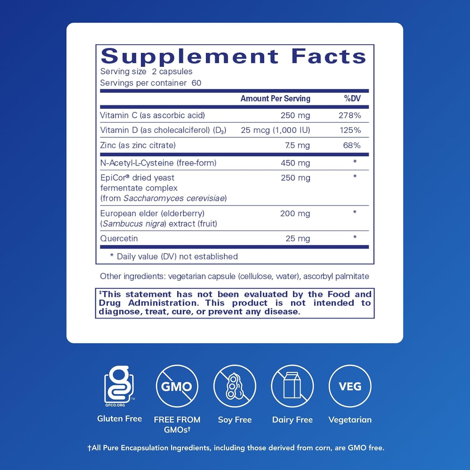 Pure Encapsulations PureDefense with NAC - Immune and Upper Respiratory Support, 120 Capsules