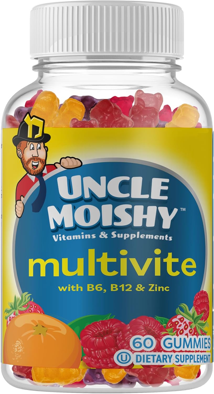 Uncle Moishy Kosher Children's Multi-Vitamin Mineral Jellies with Choline, 60 Jellies