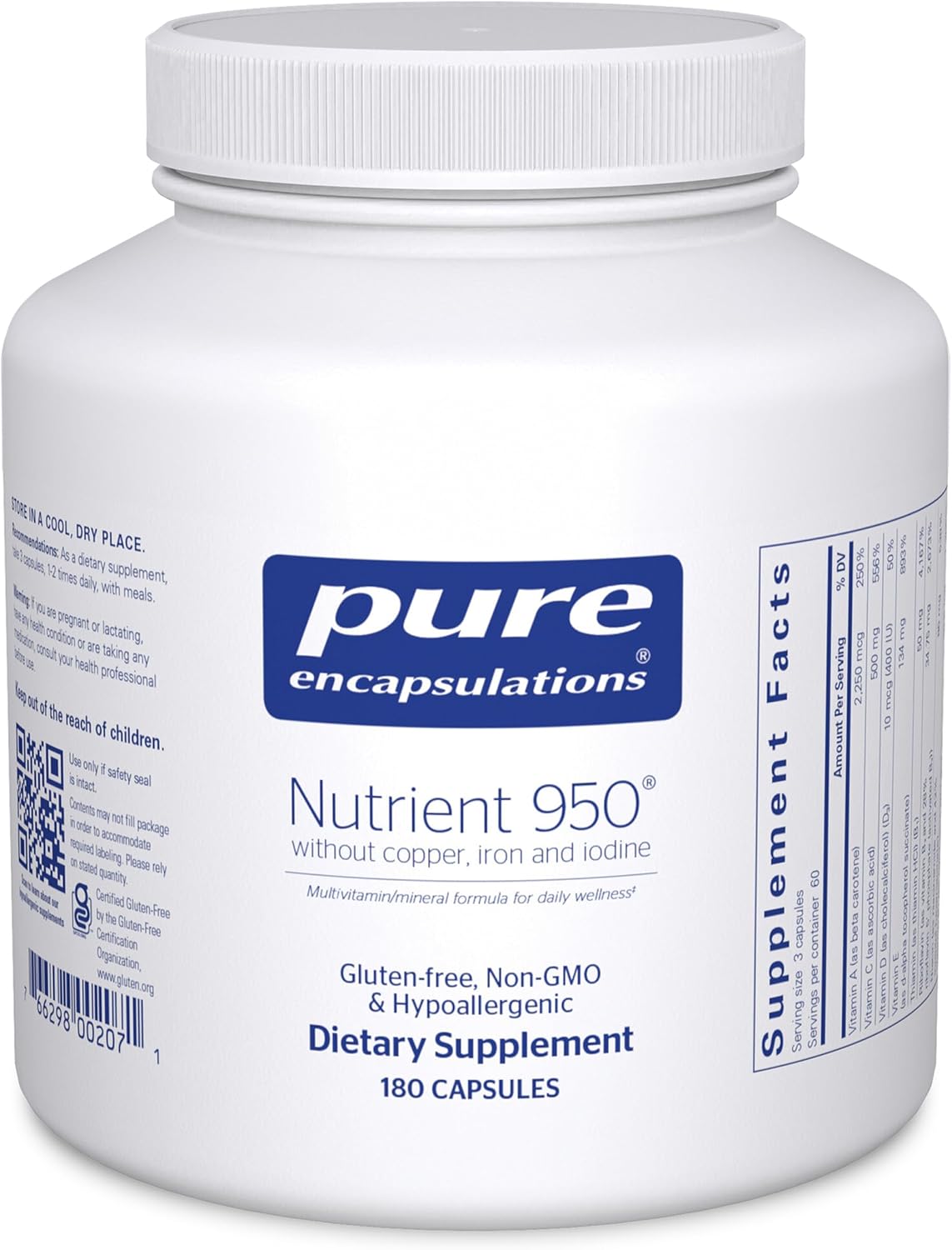 Pure Encapsulations Nutrient 950 Without Copper, Iron, & Iodine
