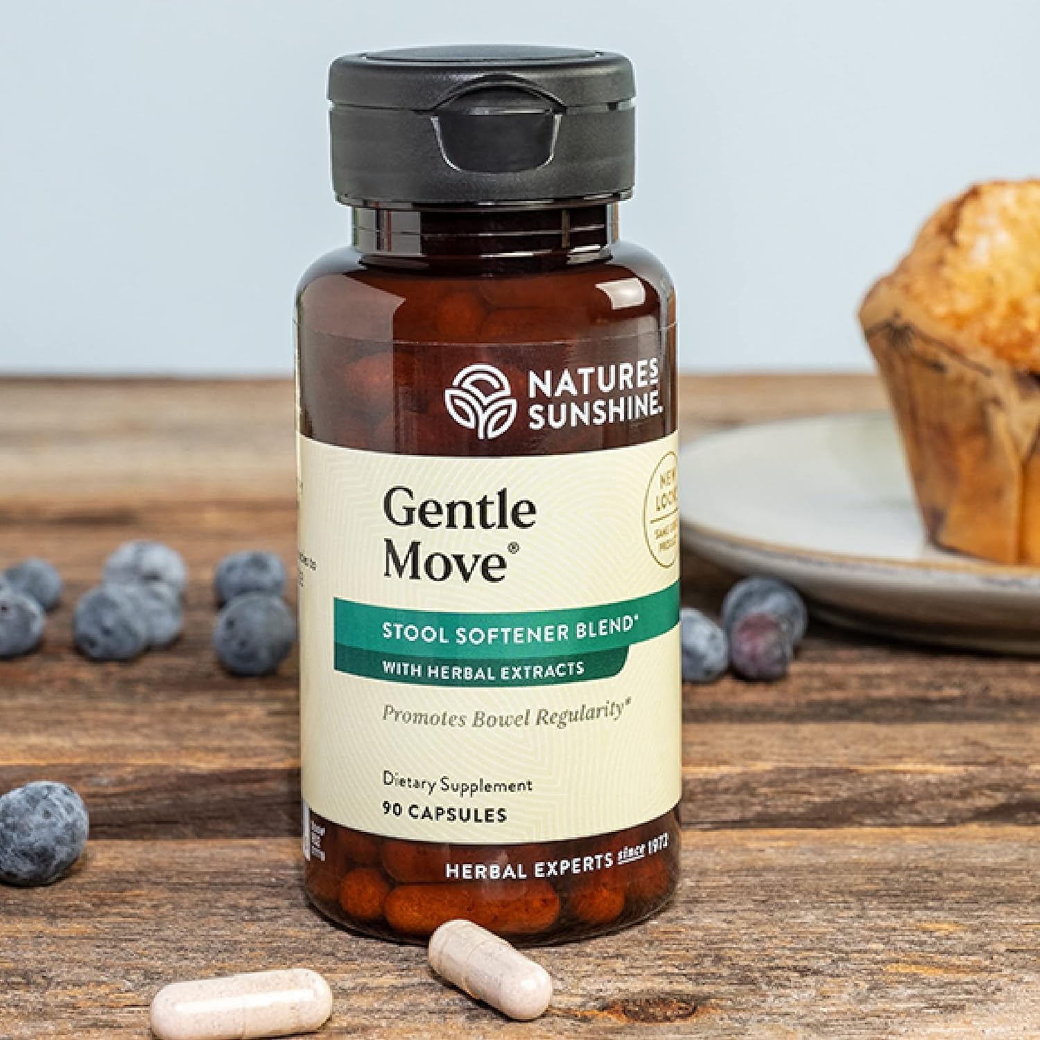 Nature's Sunshine Gentle Move - Natural Digestive Support for Regularity, 90 Capsules