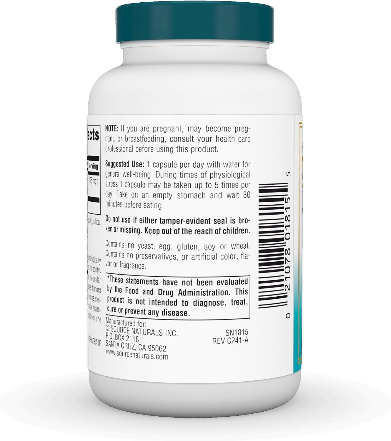Source Naturals Wellness Transfer Factor, Helps Support Immune Response 125 mg - 30 Capsules
