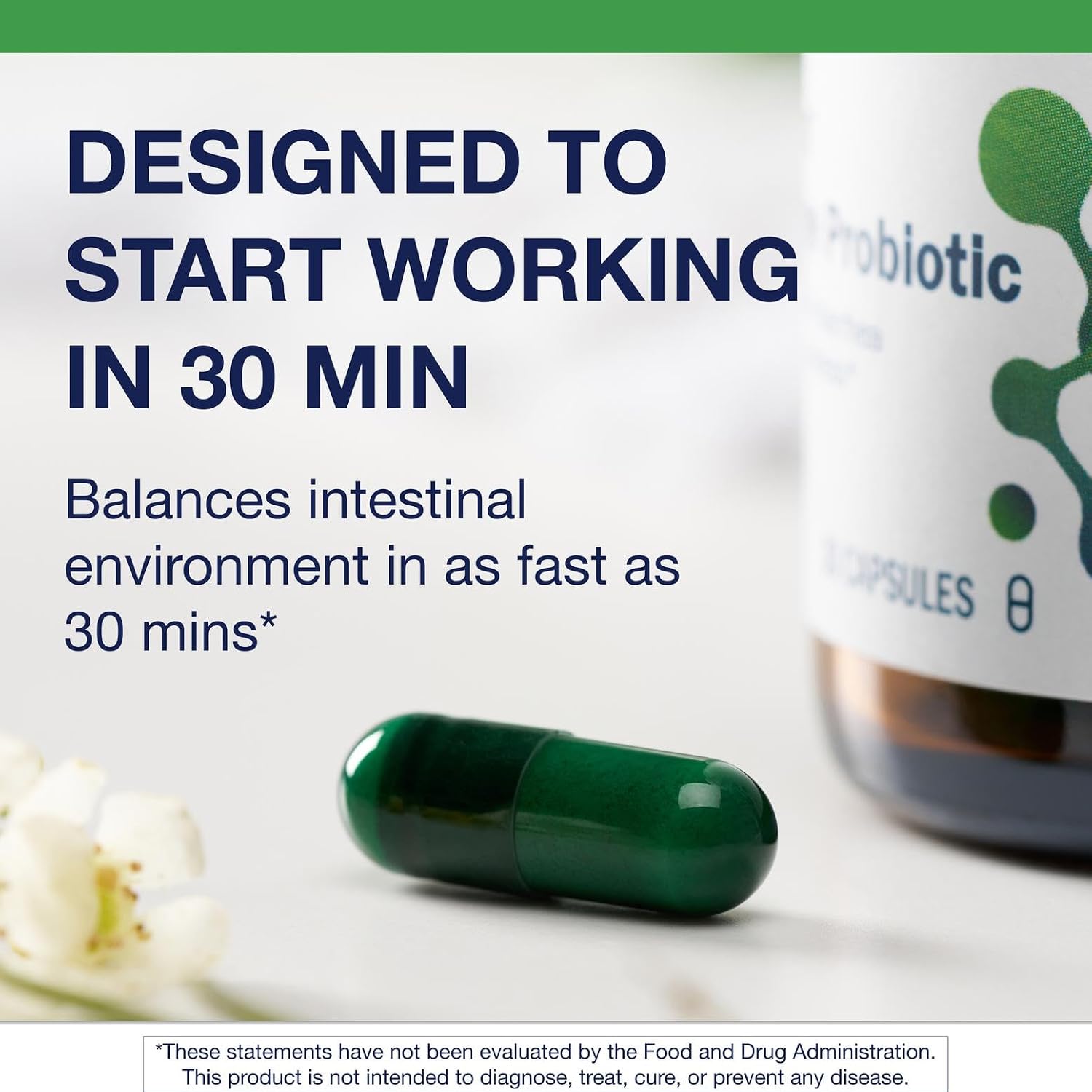 Metagenics UltraFlora Acute Care - Probiotic Supplement for Acute Bowel Distress, Bloating and Gas - 30 Capsules