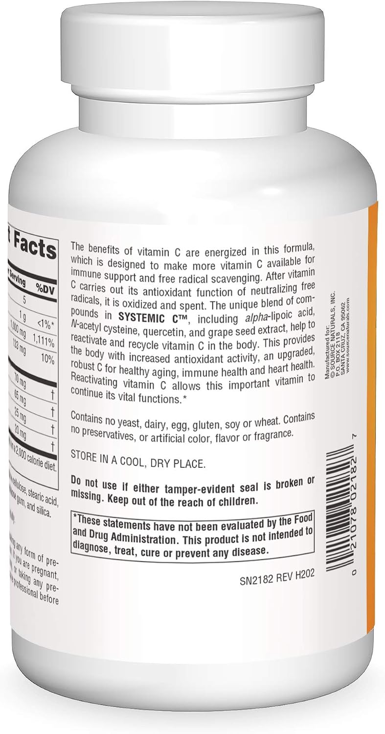 Source Naturals Systemic C, 1000 mg - 200 Tablets
