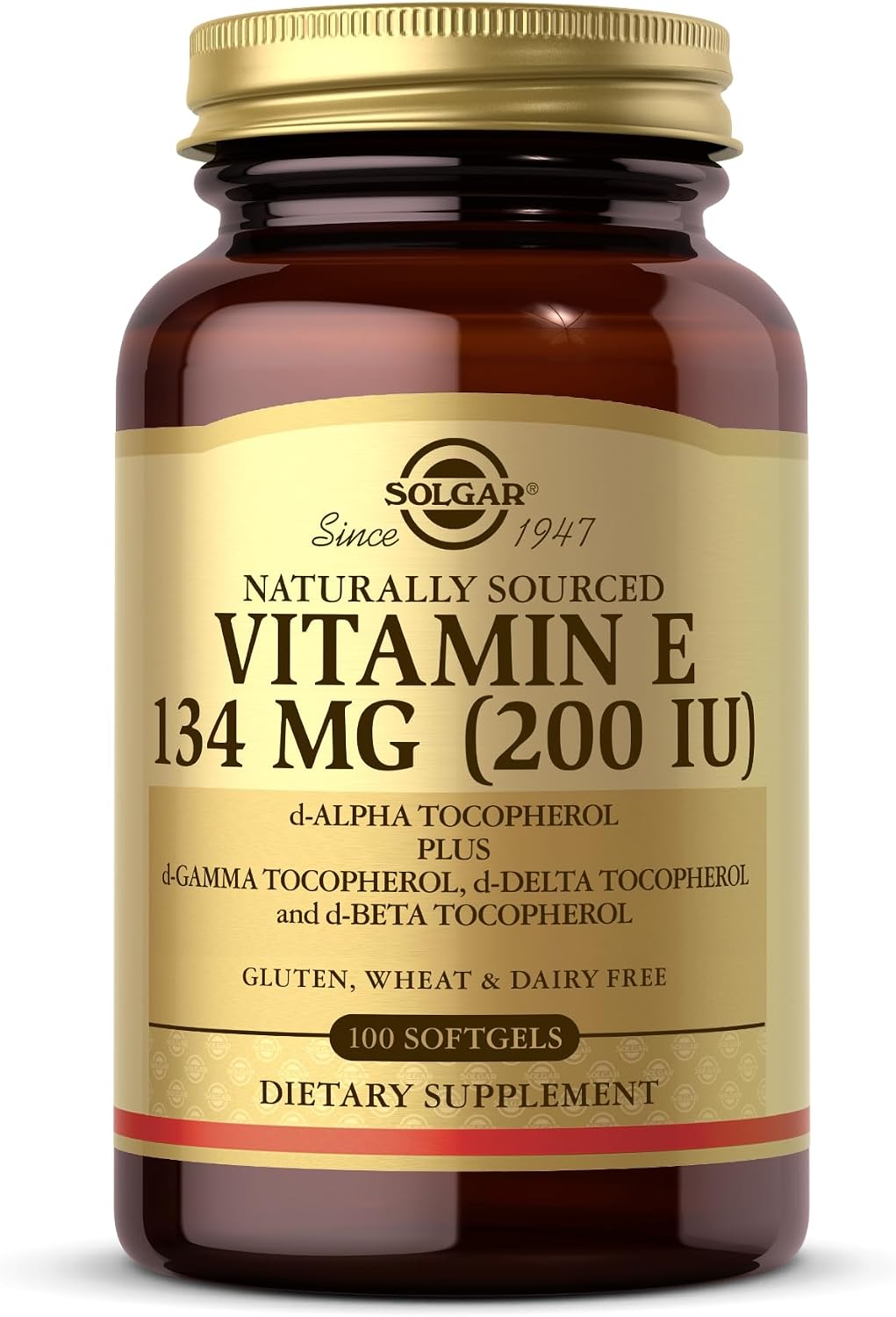 Solgar Vitamin E 200 IU – 100 Softgels – Natural Antioxidant and Immune Support