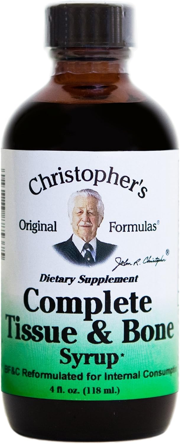 Christopher's Original Formulas Complete Tissue and Bone Syrup – Traditional Herbal Blend for Bones, Tissues & Cartilage, 4 oz (118 mL)