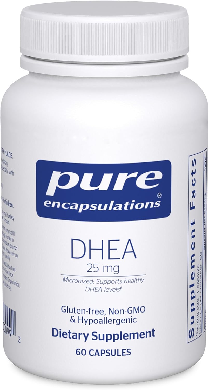 Pure Encapsulations DHEA 25 mg - Immune, Hormone & Metabolic Support - Micronized - 180 Capsules