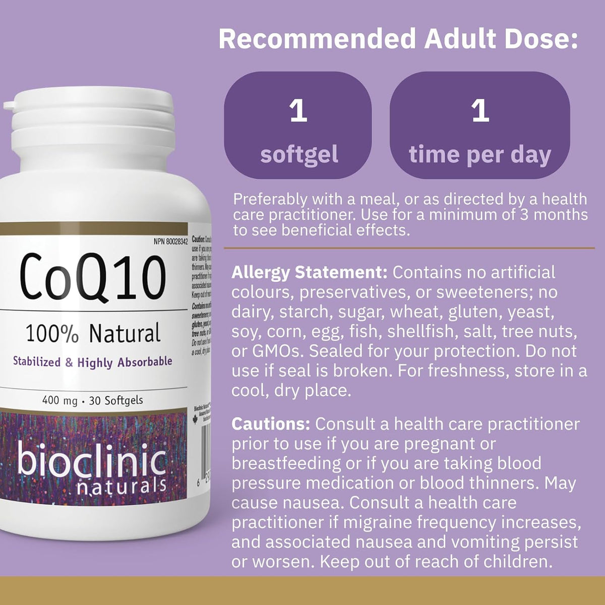 Bioclinic Naturals - CoQ10 400 mg - 30 Softgels - görsel 2