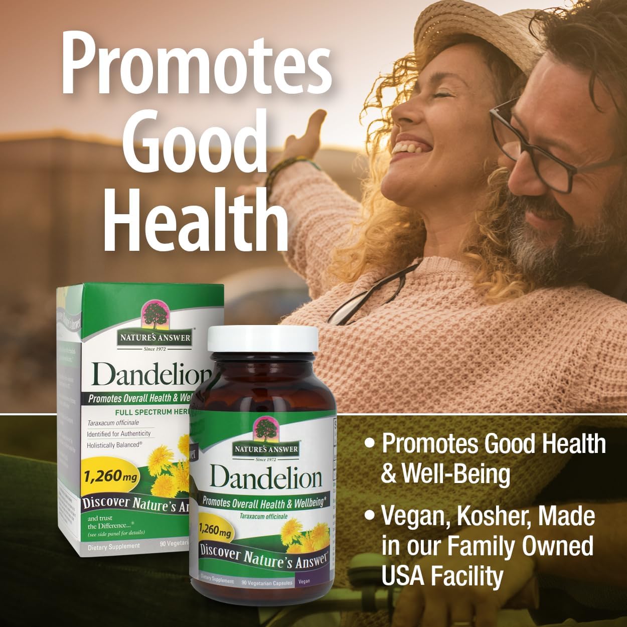 Nature's Answer Dandelion Root – 1,260 mg, 90 Vegetarian Capsules – Supports Healthy Liver Function and Digestion
