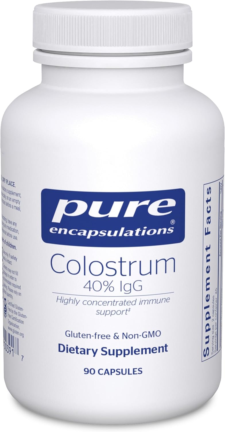 Pure Encapsulations Colostrum - 40% IgG Highly Concentrated Immune Support - 180 Capsules