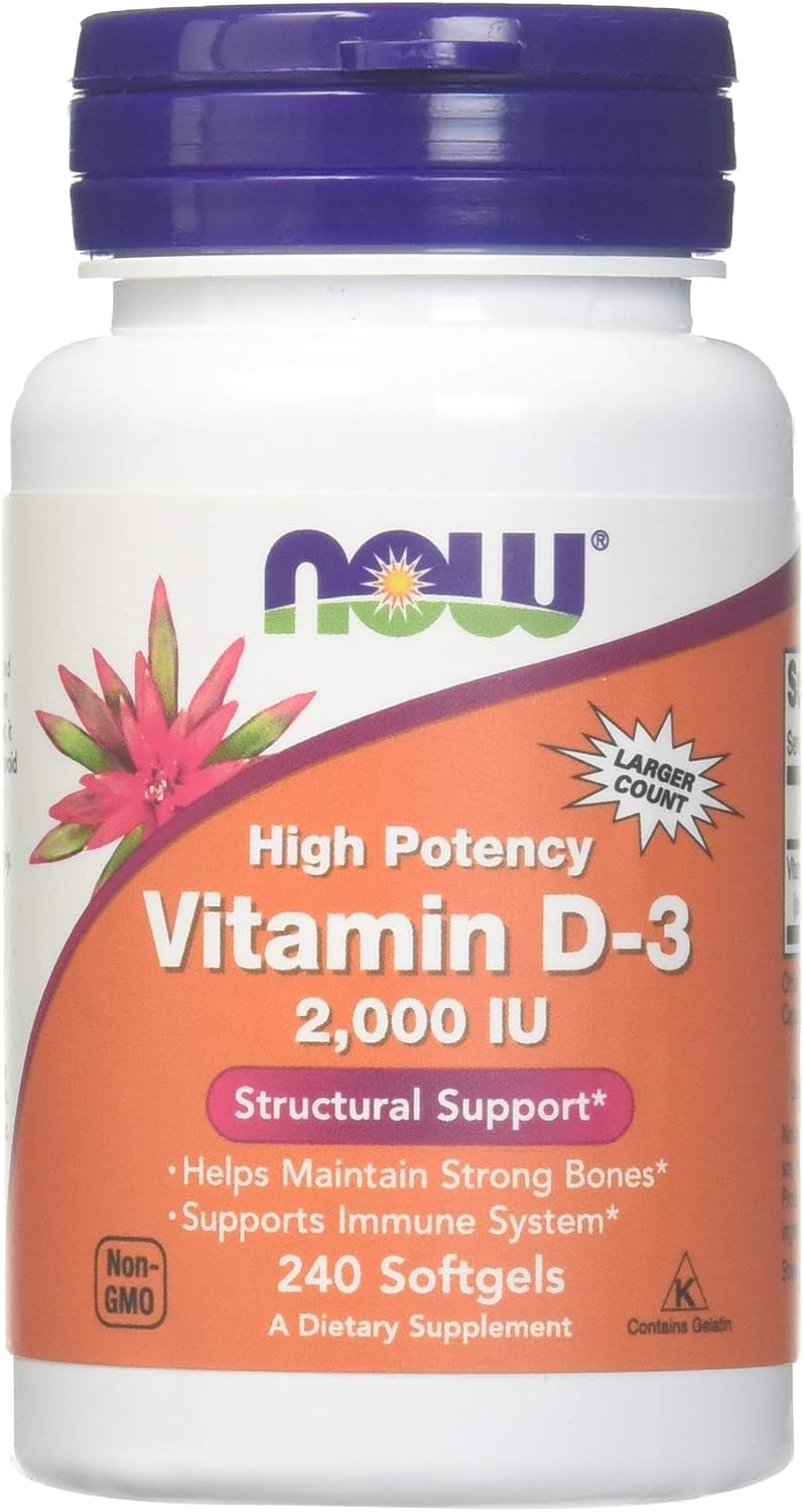 NOW Foods Vitamin D-3 2000 IU, 240 Softgels