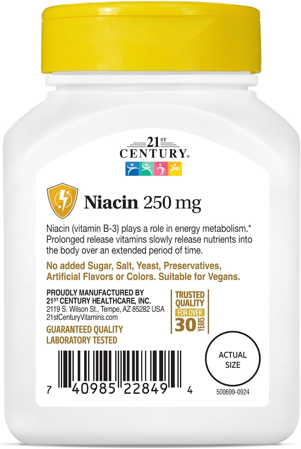 21st Century Niacin 250 mg Tablets, 110-Count (Pack of 2)