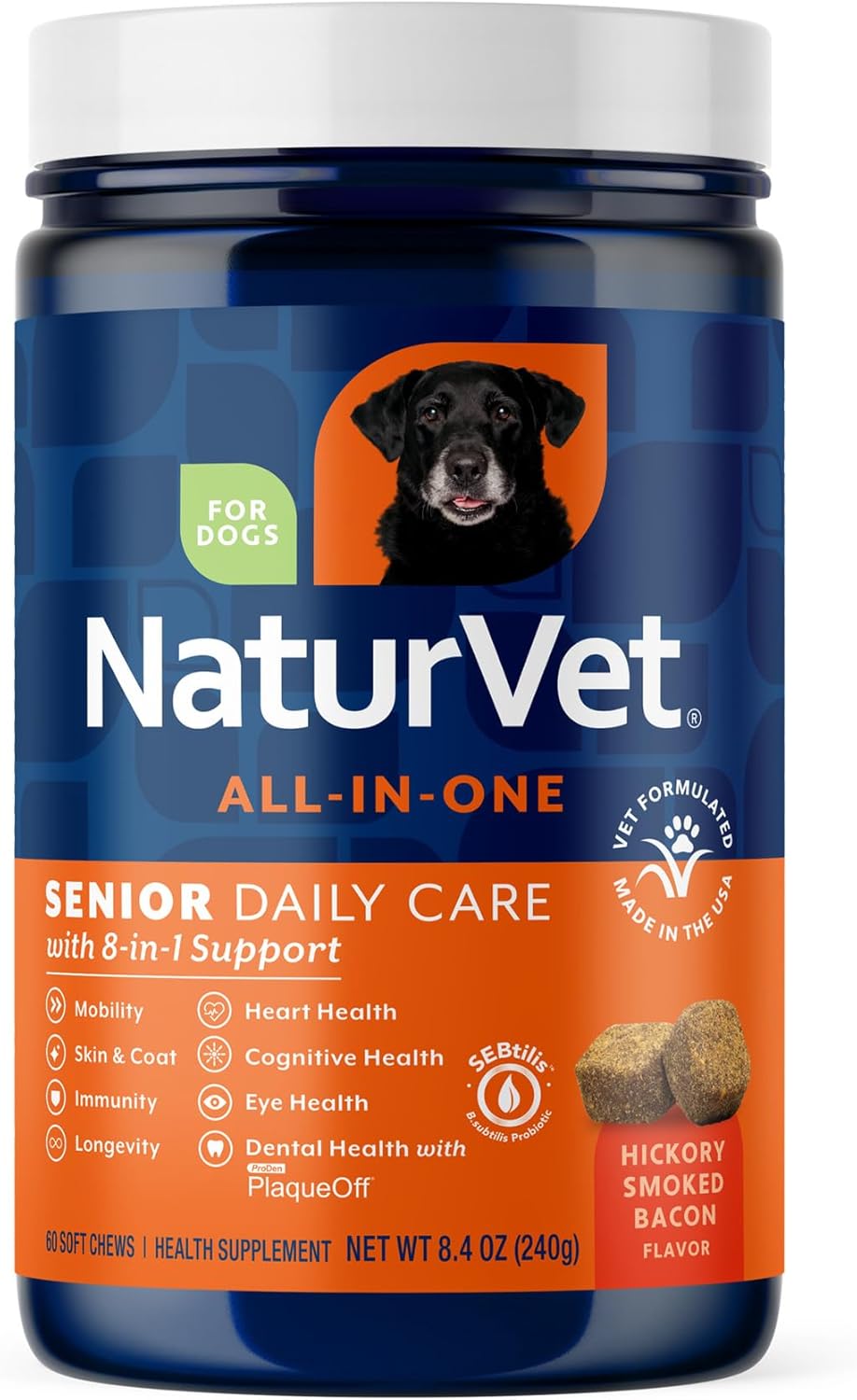 NaturVet All-in-One Dog Supplement – Joint Support, Digestion, Skin & Coat – Dog Multivitamins with Omega-3,6,9 – Wheat-Free Powder – 370 g