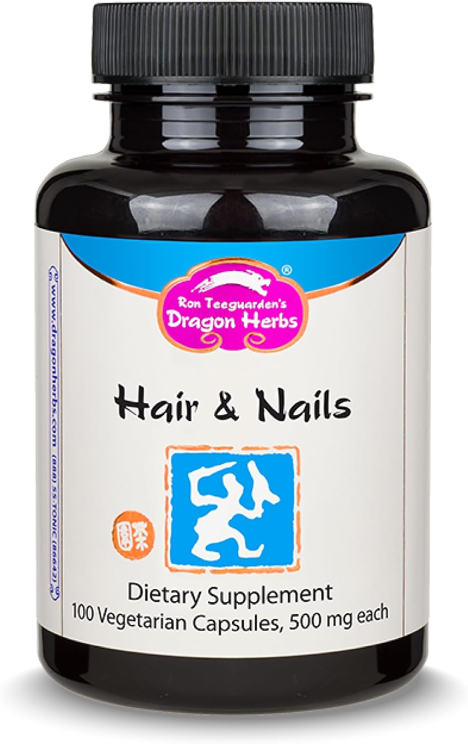 Dragon Herbs Hair and Nails | All Natural Supplement to Support Hair, Nails, Healthy Aging, and Circulation | Traditional Chinese Herbs, Non-GMO (100 Capsules, 500 mg Per Capsule)