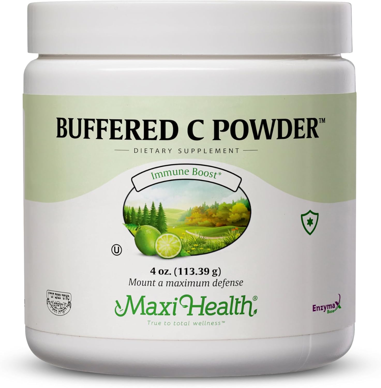 Maxi Health Buffered Vitamin C Powder – Gentle, Stomach-Friendly High Potency Immune Support, 113 g (4 oz)