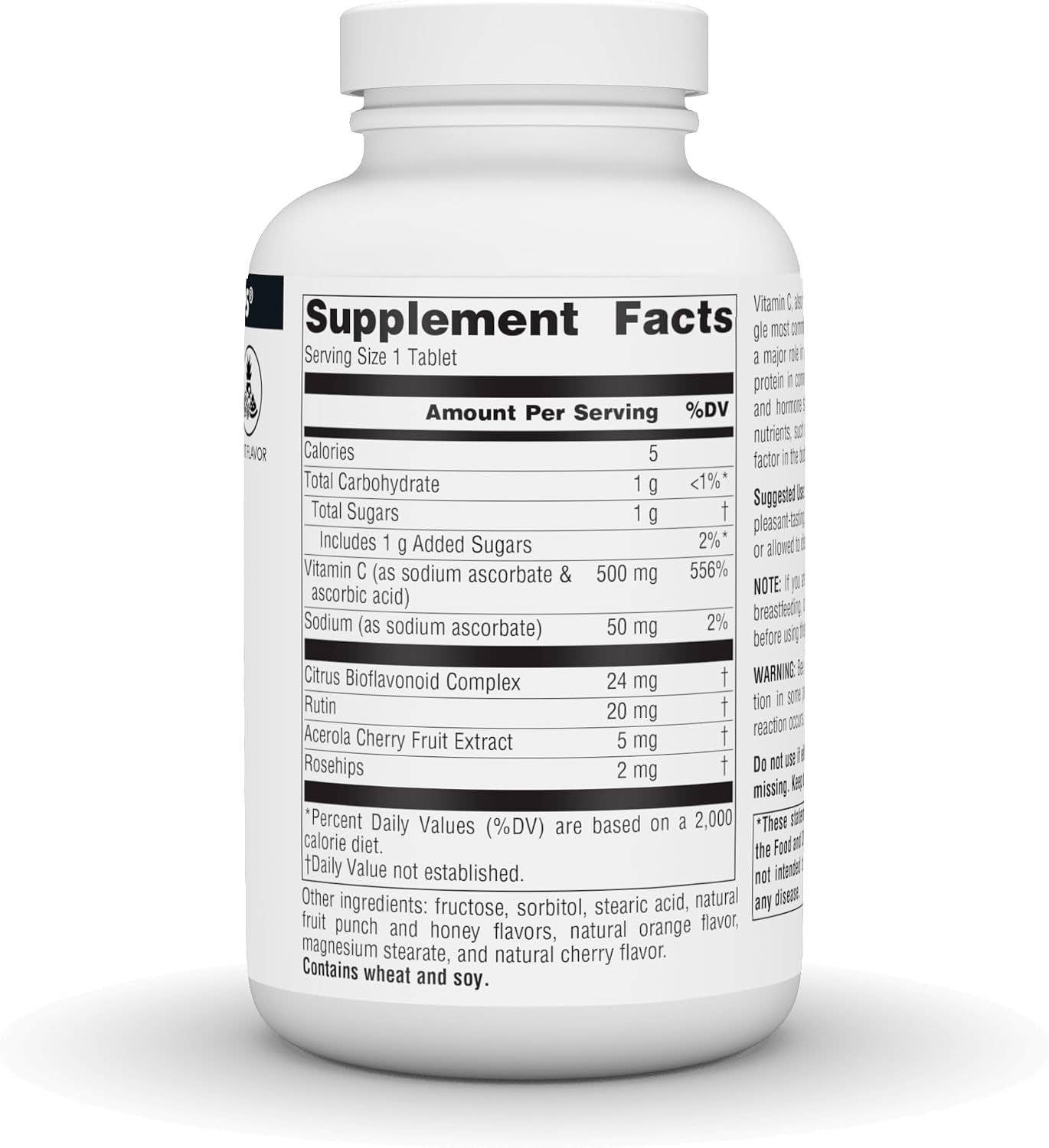 Source Naturals Chewable C, Acerola Cherry, 500mg - 100 Fruit Flavoured Tablets