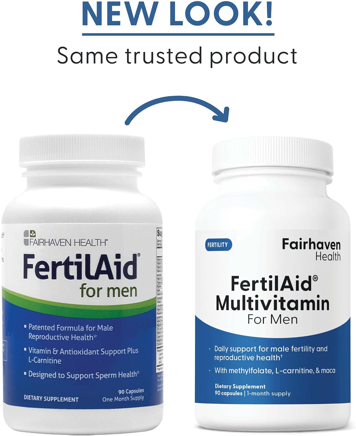 Fairhaven Health FertilAid for Men - Male Fertility Supplement with Zinc, Folate & CoQ10, 90 Capsules