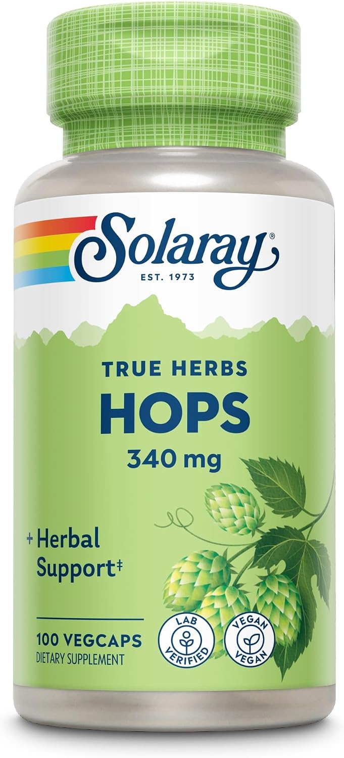 Solaray Hops Cone 340 mg - 100 Veg Capsules