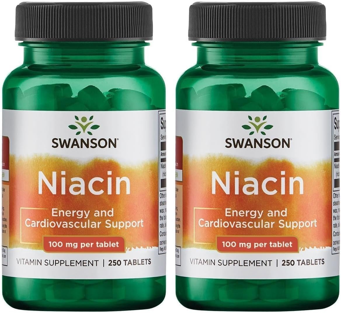 Swanson Niacin (B3) 500 mg, 250 Capsules – Cardiovascular Health Support