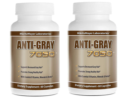 Anti-Gray 7050 Hair 60 Capsules - Hair Health Supplement with B Vitamins, Minerals & Herbs