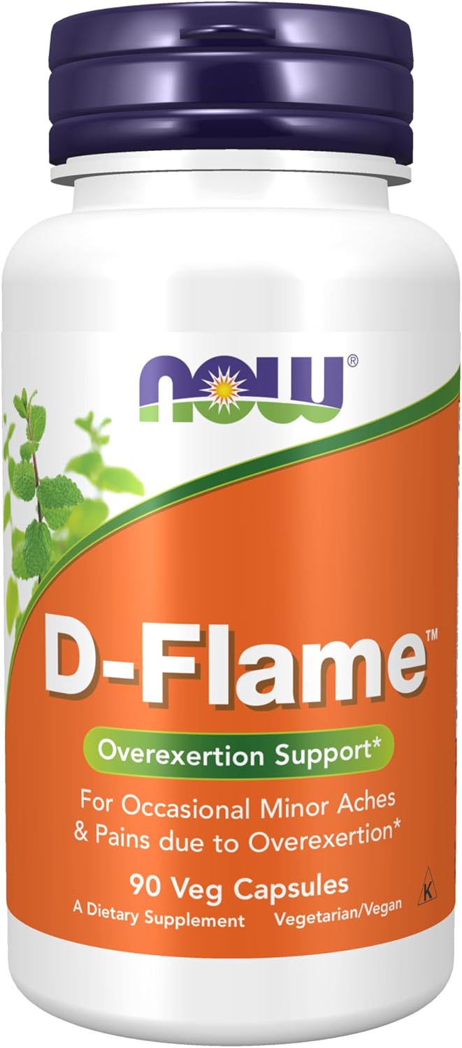 NOW Foods D-Flame, Herbal Support for Overexertion, 90 Veg Capsules