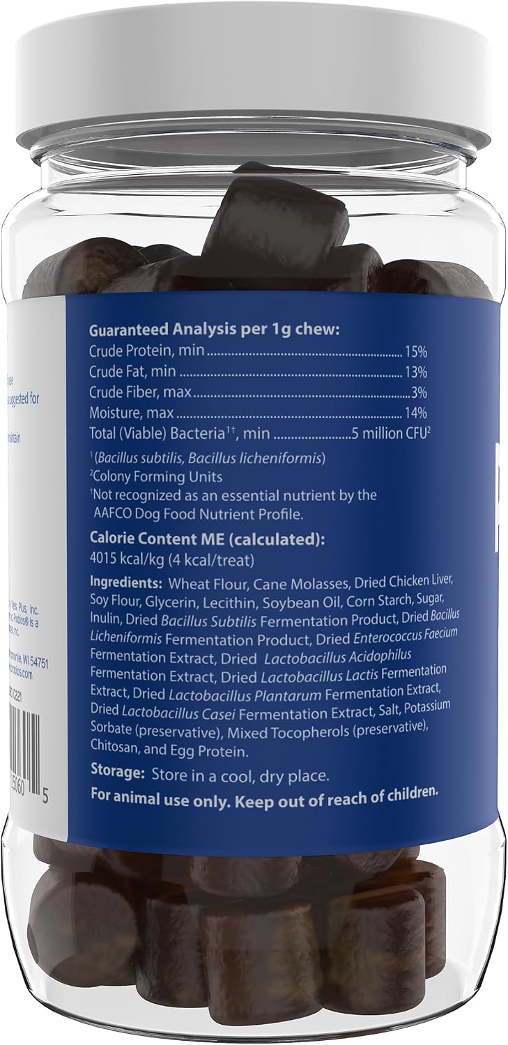 Probios for Dogs Soft Chews - Daily Probiotic Supplement for Gut Health, Digestion & Immune Support - Chicken Liver Flavour - 120 Chews