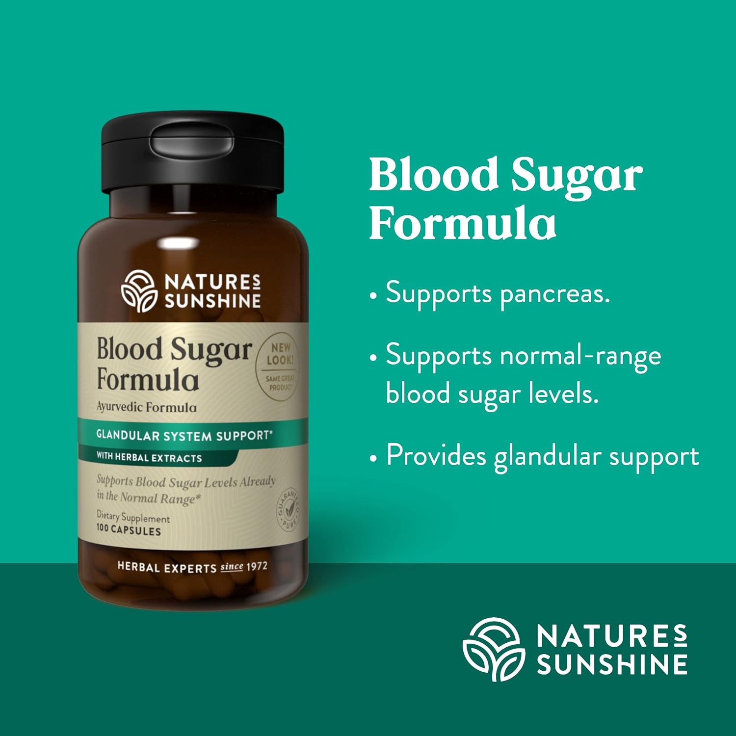 Nature's Sunshine Blood Sugar Formula, 100 Capsules