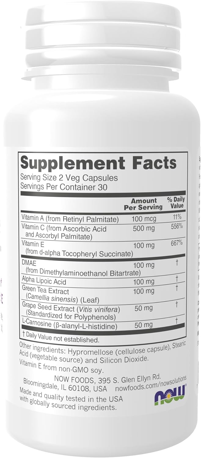 NOW Foods Solutions Wrinkle Rescue Capsules – Targeted Blend with Vitamins A, C and E