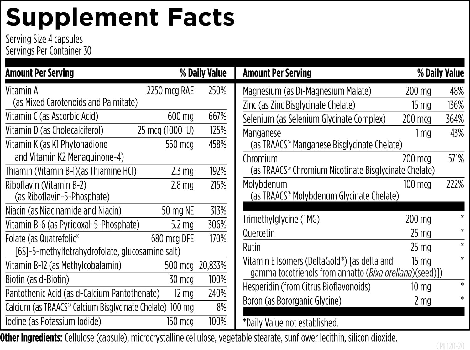 DFH Complete Multi – Comprehensive Multivitamin with Active Folate, Vitamin D3, and Chelated Minerals