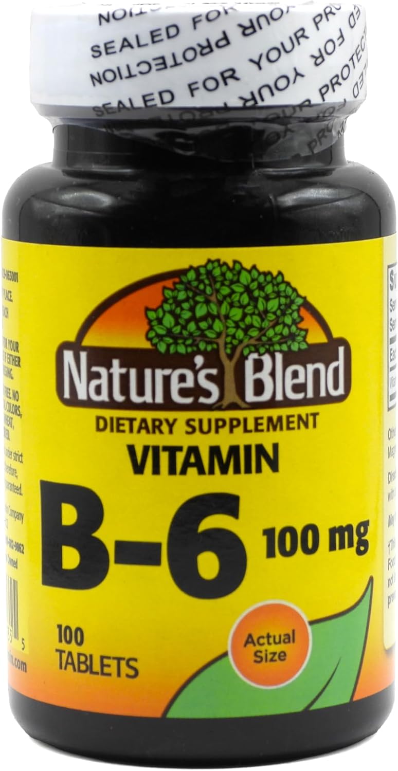 Nature's Blend Vitamin B6, 100 mg, 100 Tablets