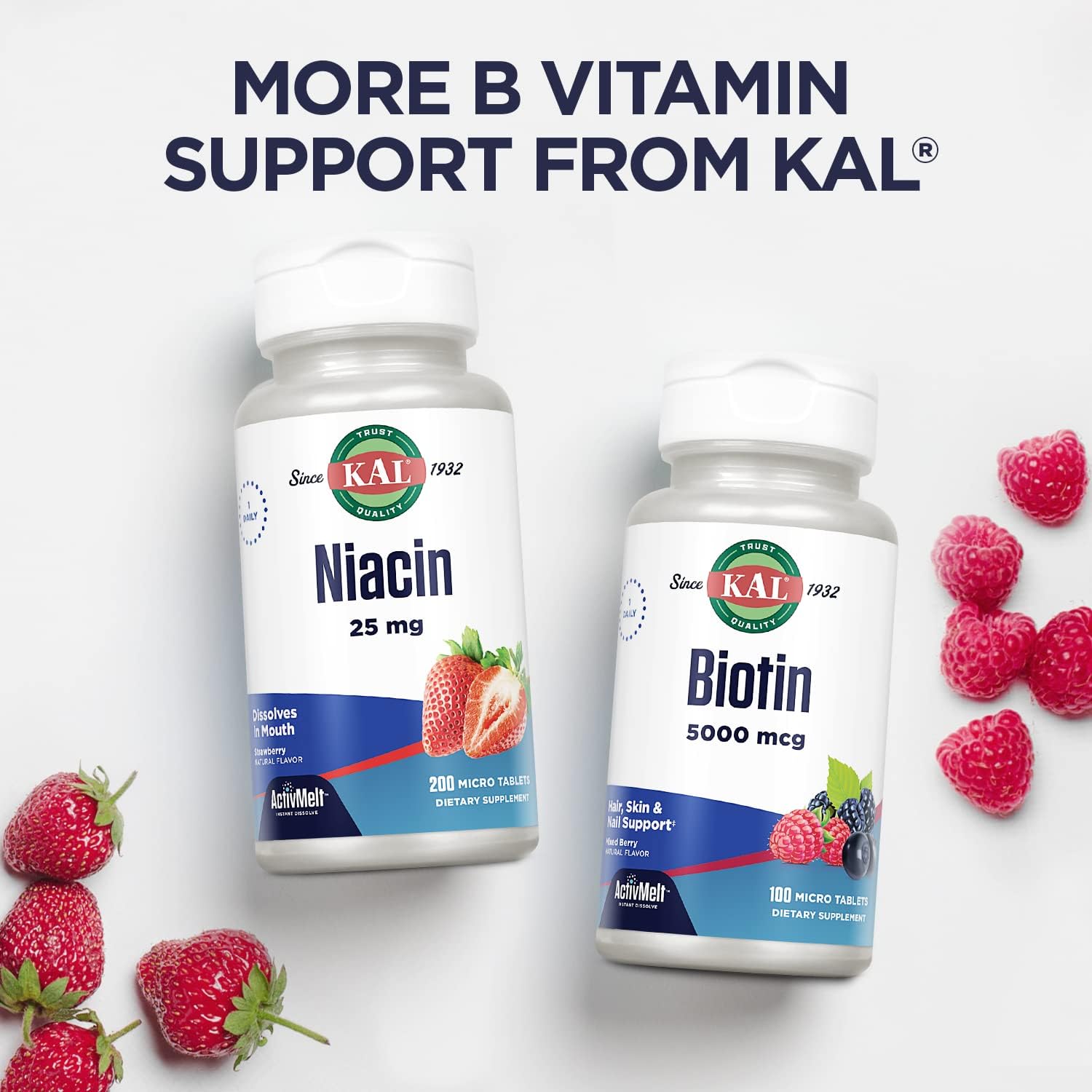 KAL Vitamin B-6, B-12, and Folic Acid Supplement - Methylcobalamin and Folate Lozenges - Natural Cherry - Gluten Free - 60 Servings