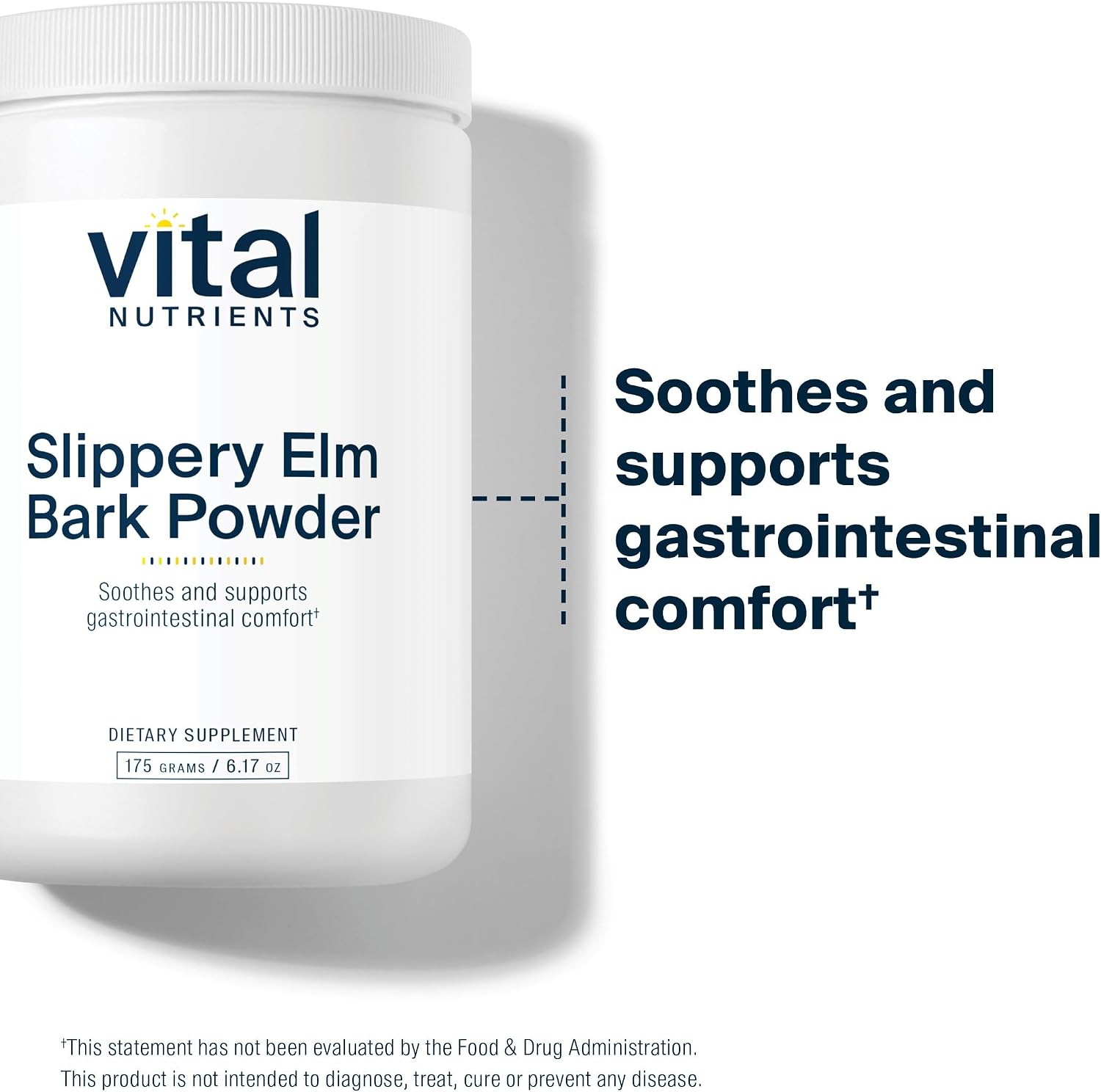 Vital Nutrients Slippery Elm Bark Powder - 2500 mg - Vegan Digestive Support