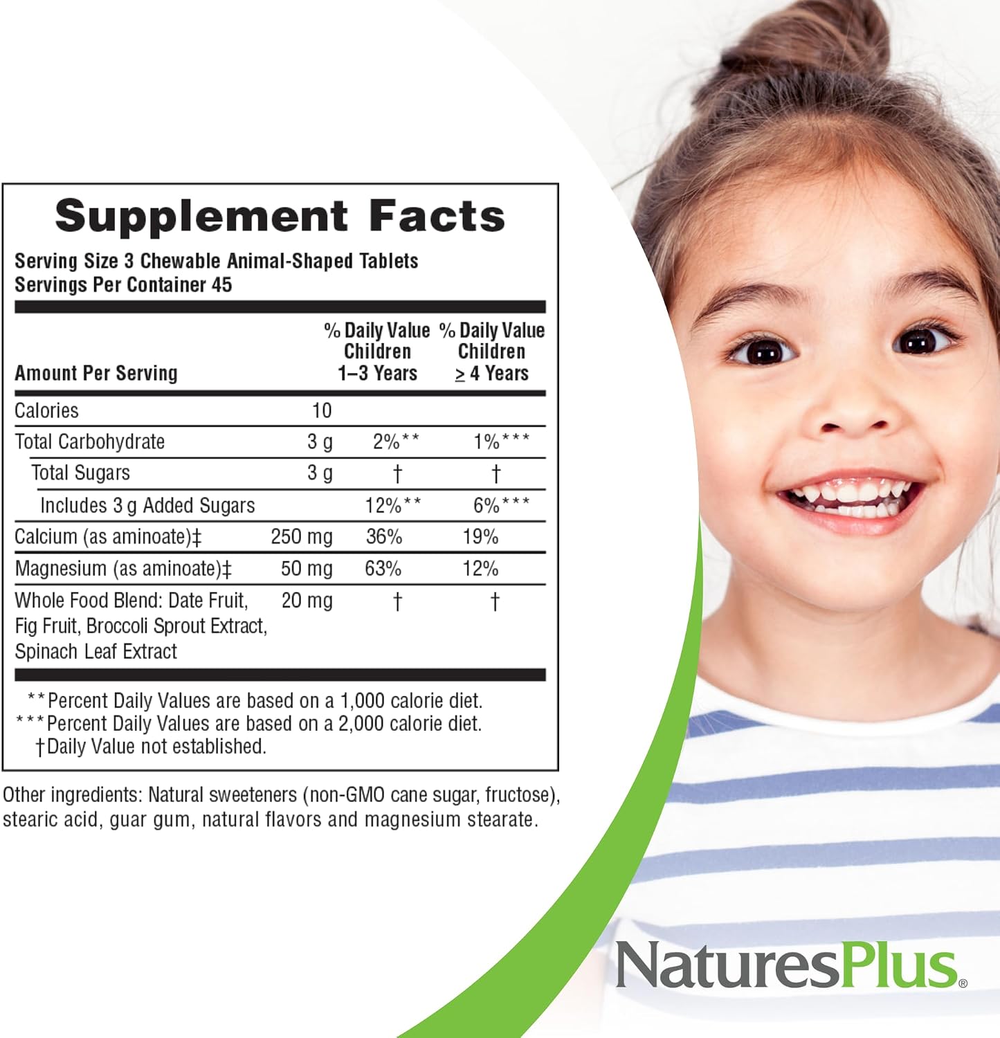 Nature's Plus Animal Parade Calcium – Vanilla Sundae Flavour – 135 Chewable Tablets