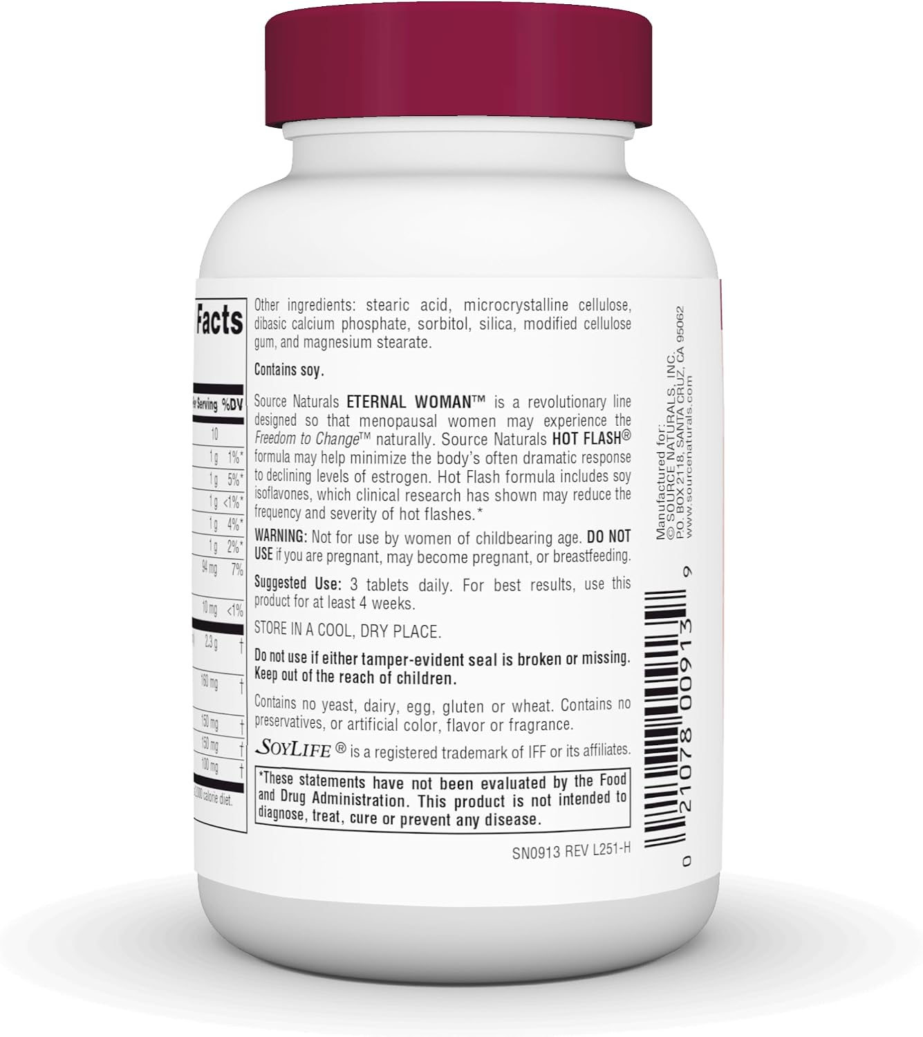 Source Naturals Hot Flash – Helps Reduce Hot Flashes Associated with Menopause – Non-GMO Soy – 45 Tablets