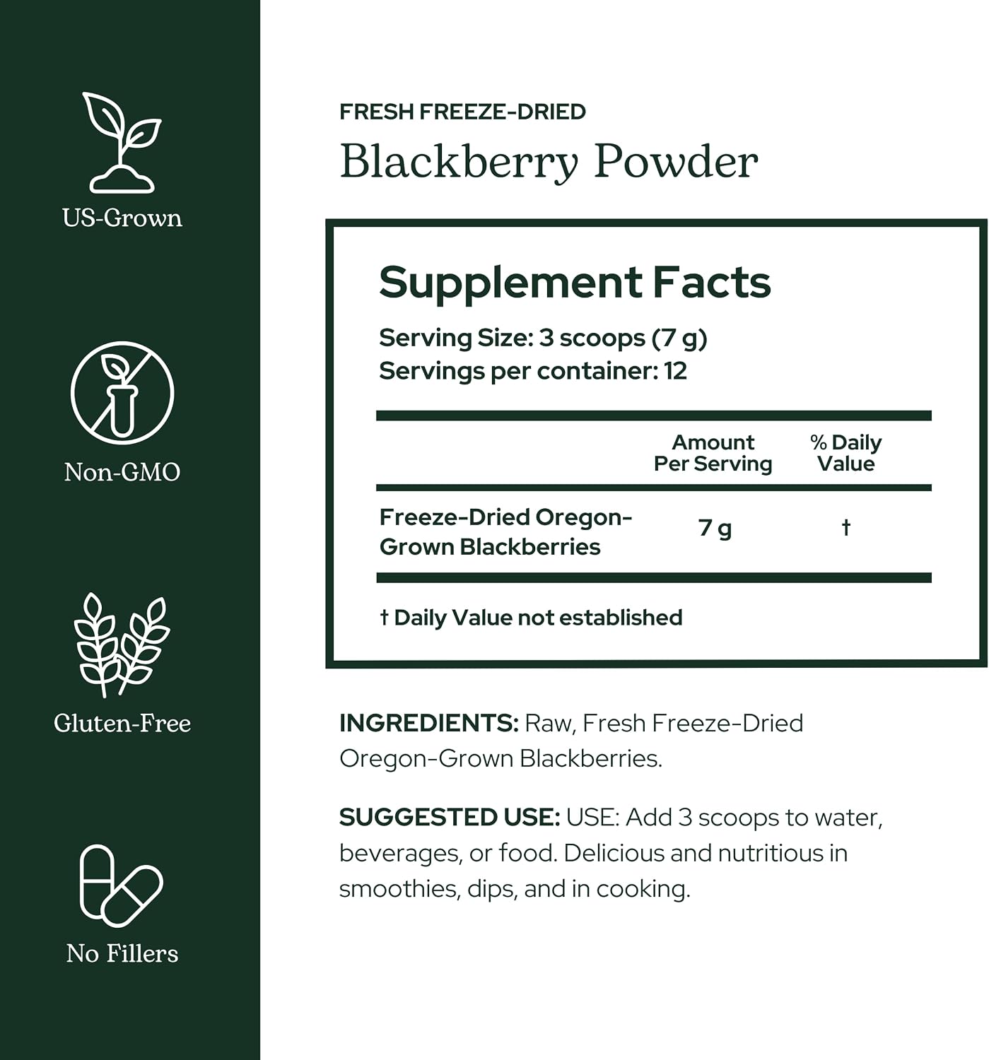 Eclectic Herb BlackBerry Powder – Freeze-Dried Superfood Supplement (90 g)