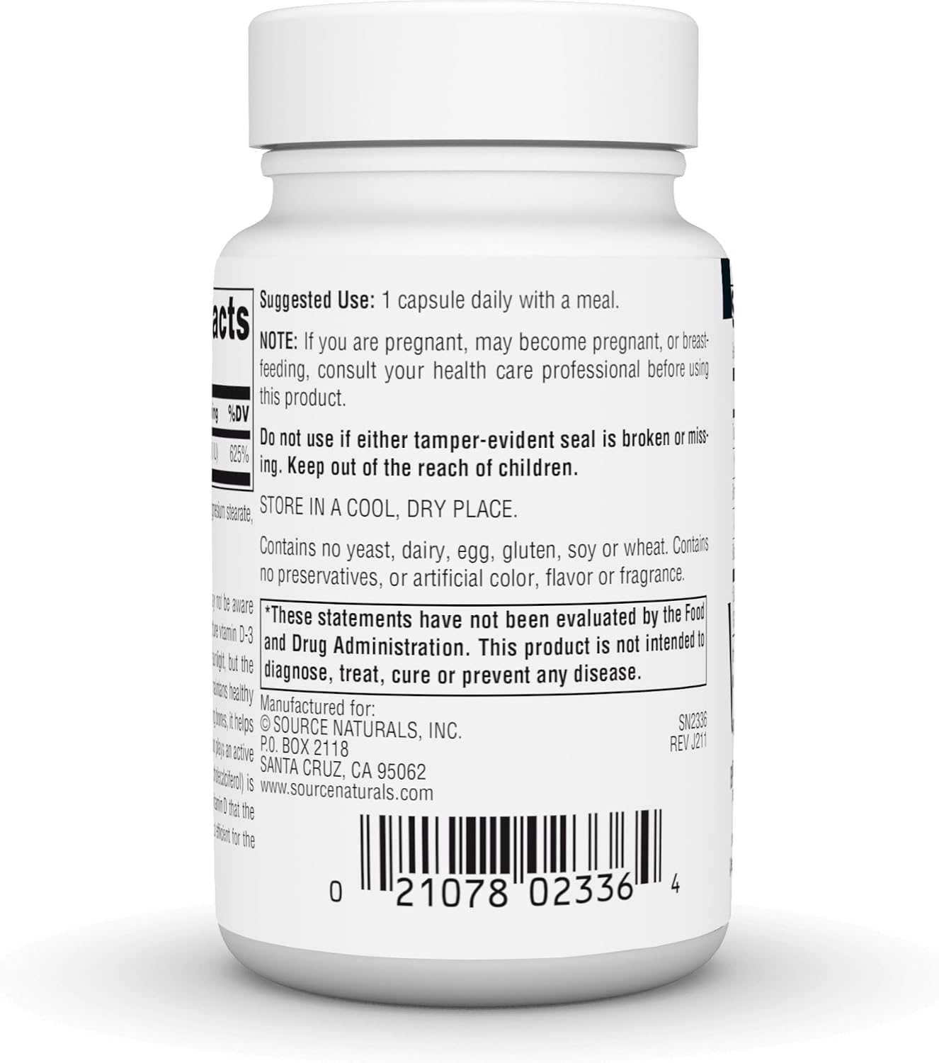 Source Naturals Vitamin D-3 Bioactive Form for Bone & Immune Health* 5000 IU (125 mcg) - 60 Capsules