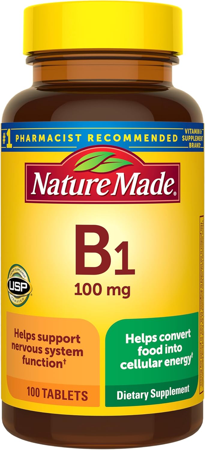 Nature Made Vitamin B1 (Thiamine) 100 mg, 100 Tablets (Pack of 3)