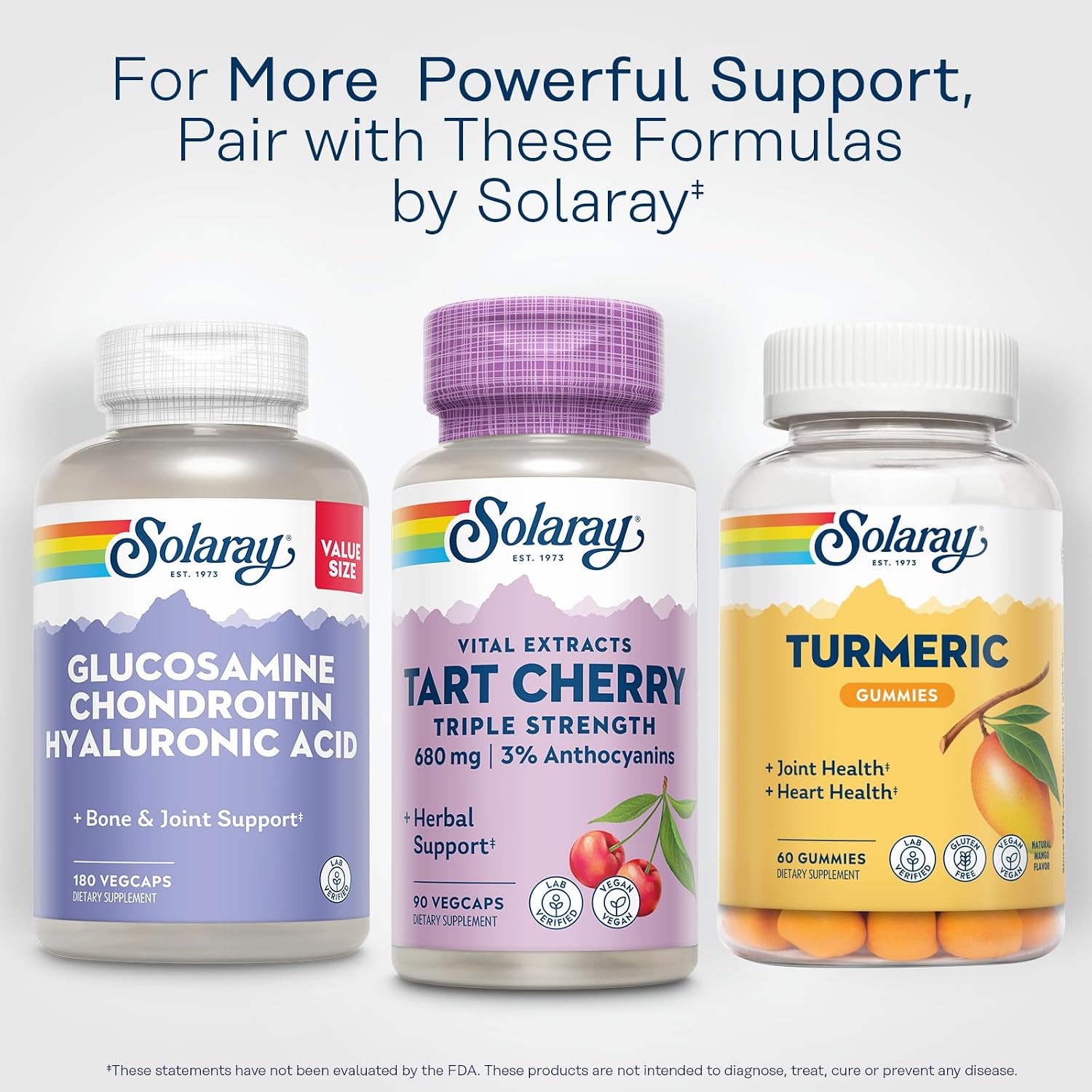 SOLARAY Triple Strength Tart Cherry Extract with 3% Anthocyanins – Tart Cherry Capsules for Healthy Uric Acid Levels and Muscle Recovery Support, Vegan, 60-Day Guarantee, 45 Servings, 90 VegCaps